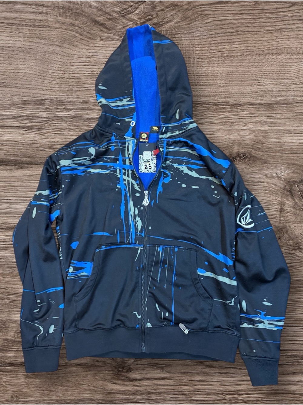 Volcom Black, Blue & Olive Graphic Zip Hoodie